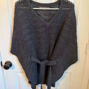 Outback Red Charcoal Knit Poncho